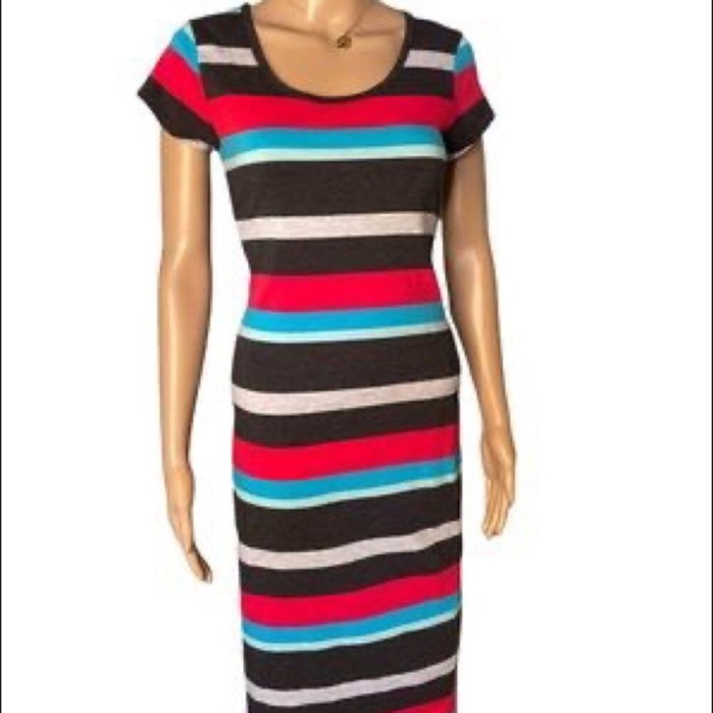 Womens Striped Pencil Dress Size Large